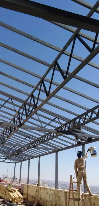 Truss work on site