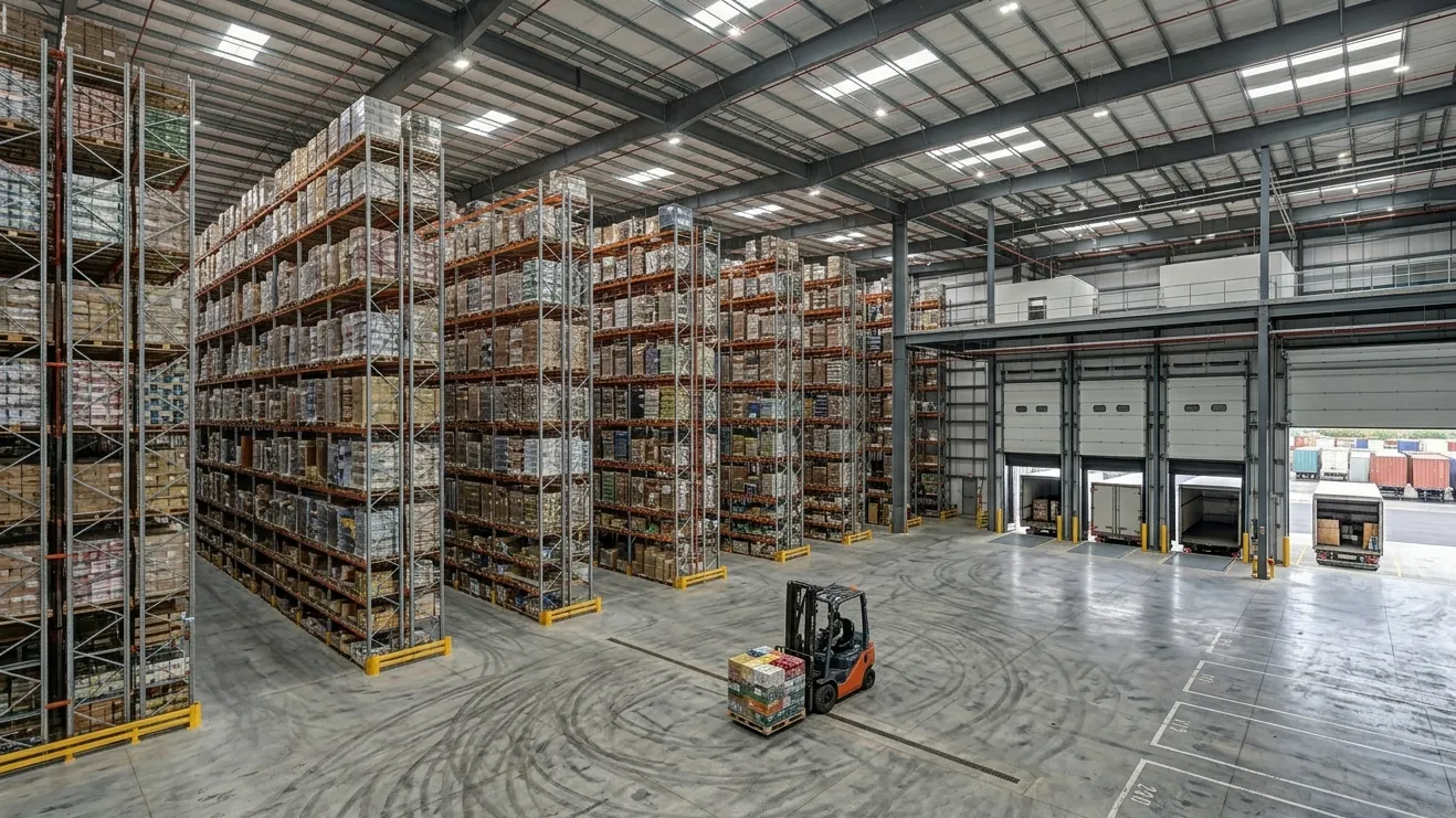 Warehouse and logistics building with dock doors